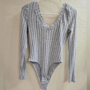 SHEIN Super SOFT Ribbed V-Neck Long Sleeve Bodysuit